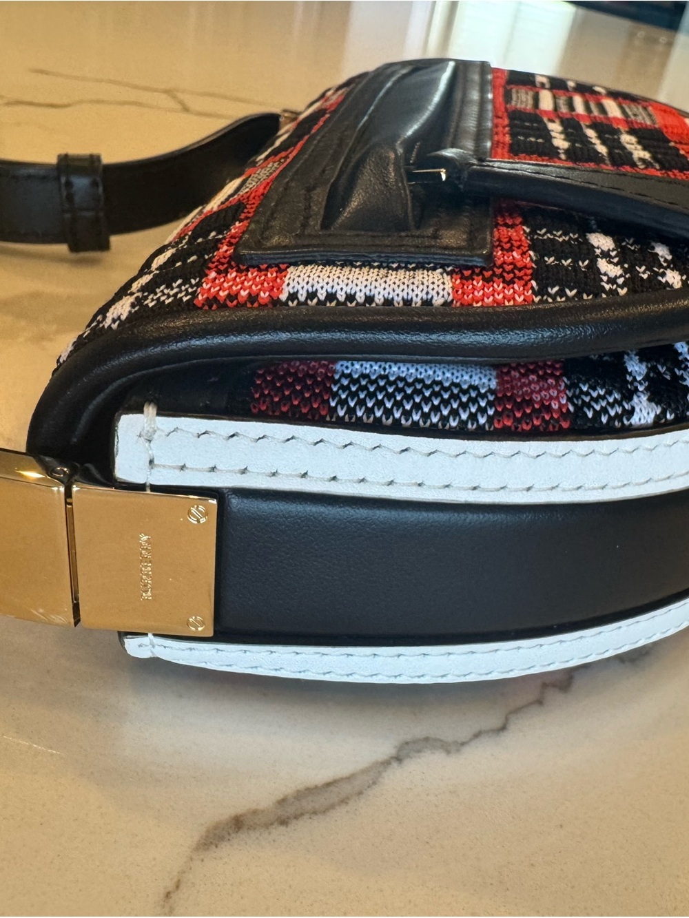 Burberry Red Black White Plaid Mini Shoulder Bag - Picture 8 of 12